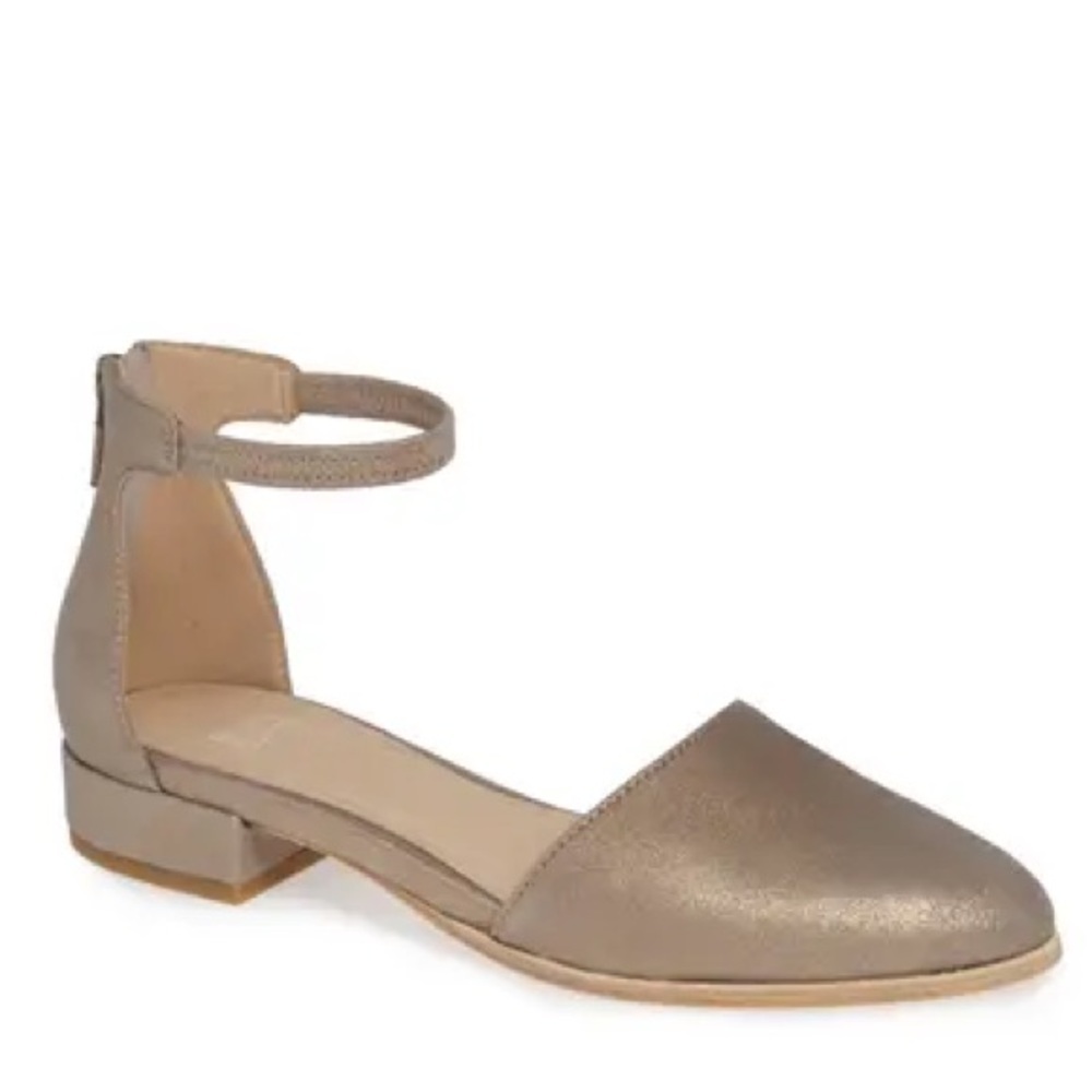 Eileen Fisher Hutton metallic ankle strap flat 6.5